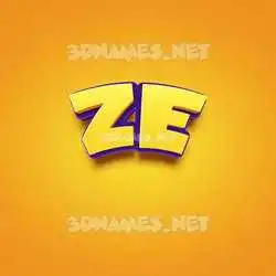 ze in Orange Toon style - 3D name wallpaper