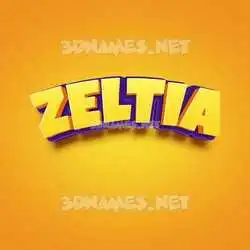 zeltia in Orange Toon style - 3D name wallpaper