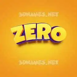 zero in Orange Toon style - 3D name wallpaper