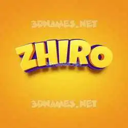 zhiro in Orange Toon style - 3D name wallpaper