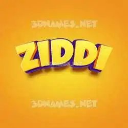 ziddi in Orange Toon style - 3D name wallpaper