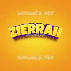 zierrah in Orange Toon style - 3D name wallpaper