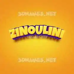 zinoulini in Orange Toon style - 3D name wallpaper