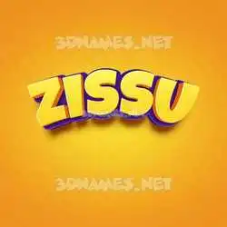 zissu in Orange Toon style - 3D name wallpaper
