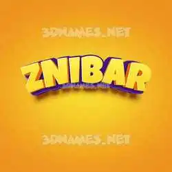 znibar in Orange Toon style - 3D name wallpaper