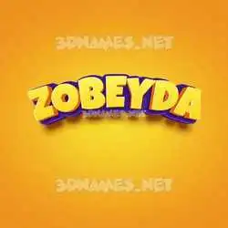 zobeyda in Orange Toon style - 3D name wallpaper
