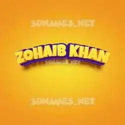 zohaib khan in Orange Toon style - 3D name wallpaper