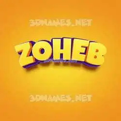 zoheb in Orange Toon style - 3D name wallpaper