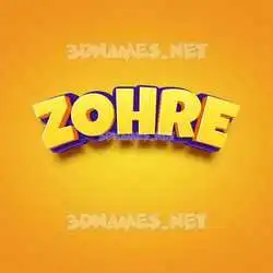 zohre in Orange Toon style - 3D name wallpaper
