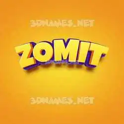zomit in Orange Toon style - 3D name wallpaper