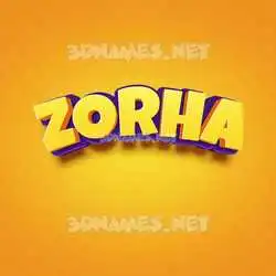 zorha in Orange Toon style - 3D name wallpaper