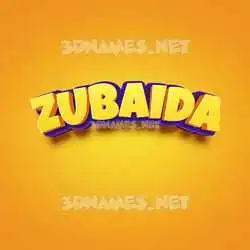 zubaida in Orange Toon style - 3D name wallpaper