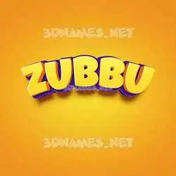zubbu in Orange Toon style - 3D name wallpaper
