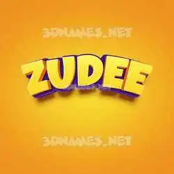 zudee in Orange Toon style - 3D name wallpaper