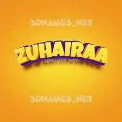 zuhairaa in Orange Toon style - 3D name wallpaper