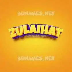 zulaihat in Orange Toon style - 3D name wallpaper