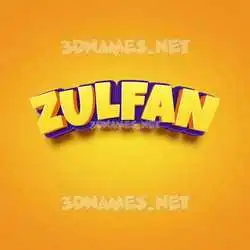 zulfan in Orange Toon style - 3D name wallpaper