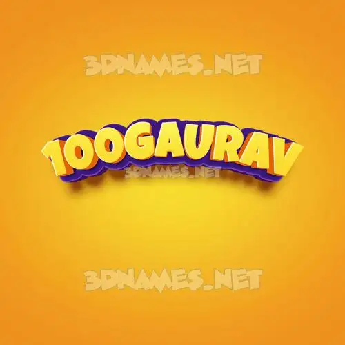 100gaurav in Orange Toon style - 3D name wallpaper