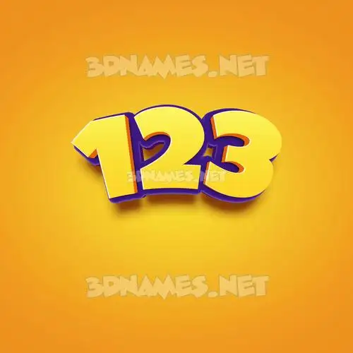 123 in Orange Toon style - 3D name wallpaper 123 in Orange Toon style - 3D name wallpaper