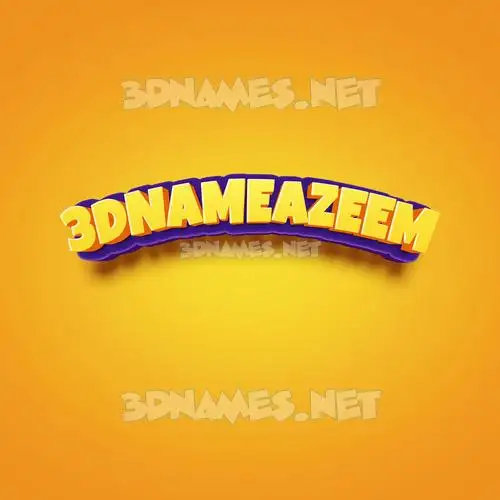 3dnameazeem in Orange Toon style - 3D name wallpaper