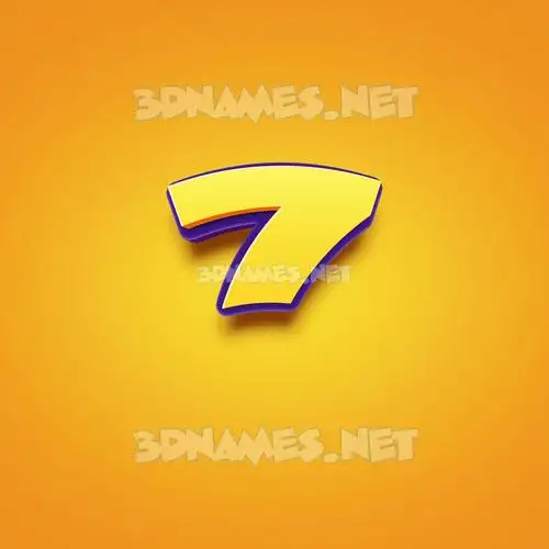 7 in Orange Toon style - 3D name wallpaper 7 in Orange Toon style - 3D name wallpaper