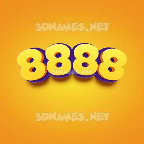 8888 in Orange Toon style - 3D name wallpaper 8888 in Orange Toon style - 3D name wallpaper