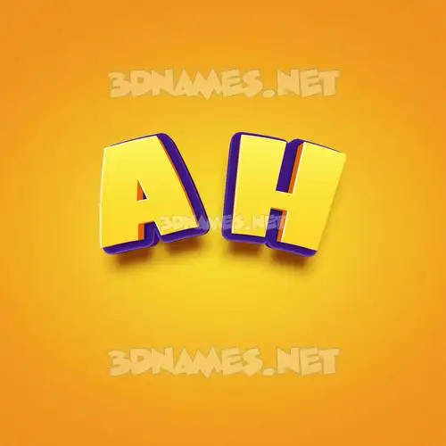 a h in Orange Toon style - 3D name wallpaper