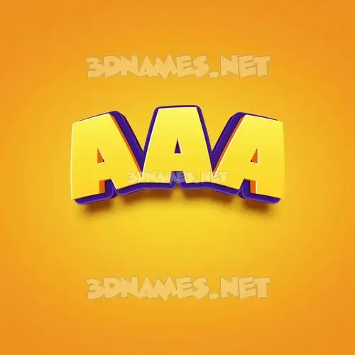 aaa in Orange Toon style - 3D name wallpaper