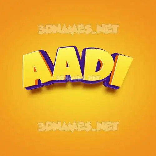 aadi in Orange Toon style - 3D name wallpaper