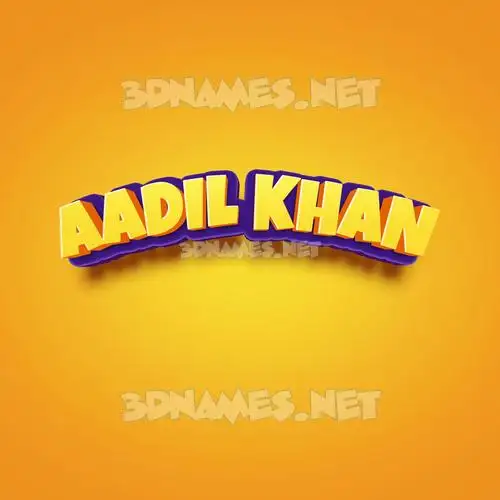 aadil khan in Orange Toon style - 3D name wallpaper
