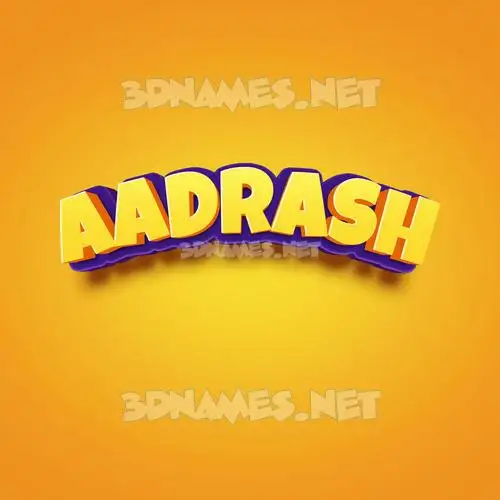 aadrash in Orange Toon style - 3D name wallpaper