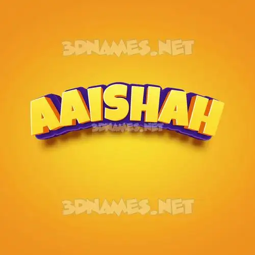aaishah in Orange Toon style - 3D name wallpaper