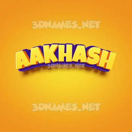 aakhash in Orange Toon style - 3D name wallpaper