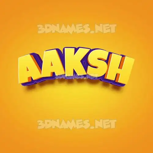 aaksh in Orange Toon style - 3D name wallpaper