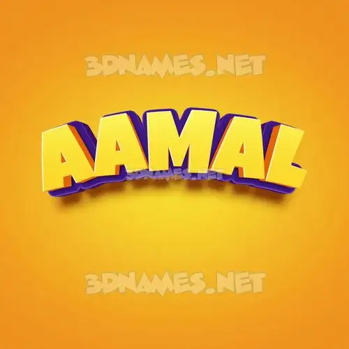 aamal in Orange Toon style - 3D name wallpaper