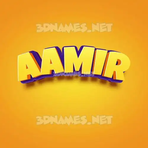 aamir in Orange Toon style - 3D name wallpaper