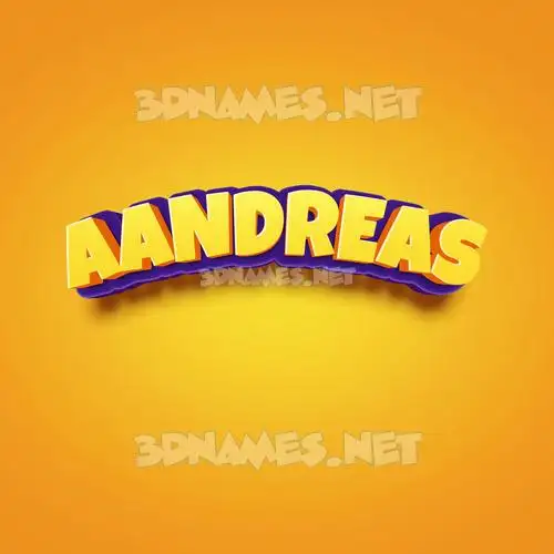 aandreas in Orange Toon style - 3D name wallpaper