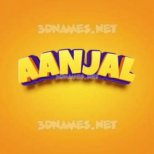 aanjal in Orange Toon style - 3D name wallpaper