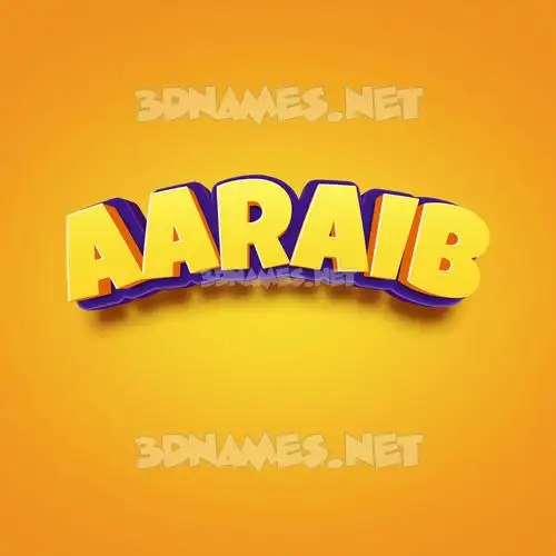 aaraib in Orange Toon style - 3D name wallpaper
