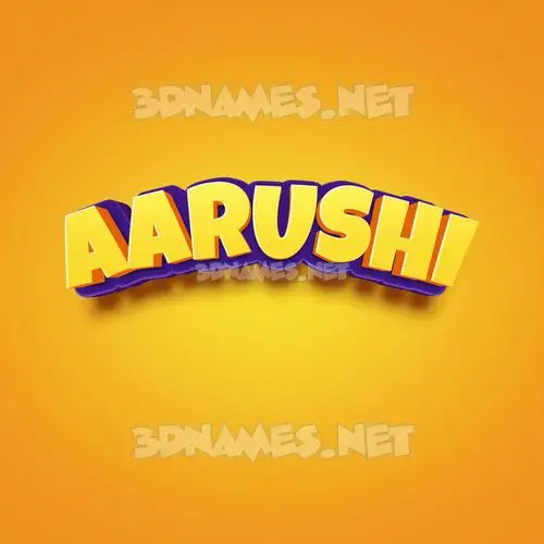 aarushi in Orange Toon style - 3D name wallpaper