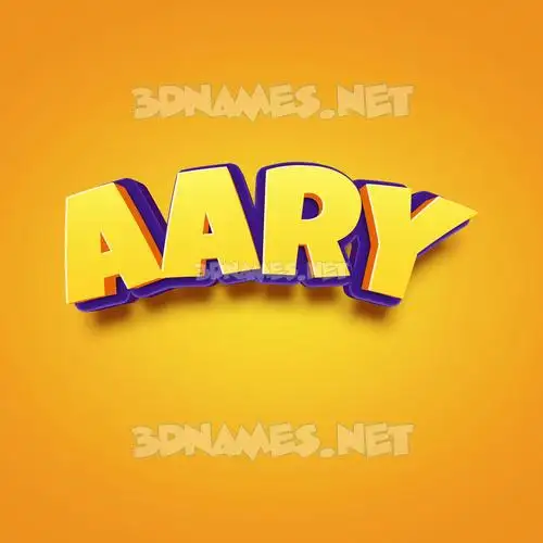 aary in Orange Toon style - 3D name wallpaper