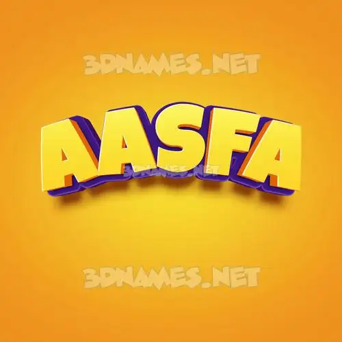 aasfa in Orange Toon style - 3D name wallpaper