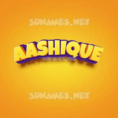 aashique in Orange Toon style - 3D name wallpaper