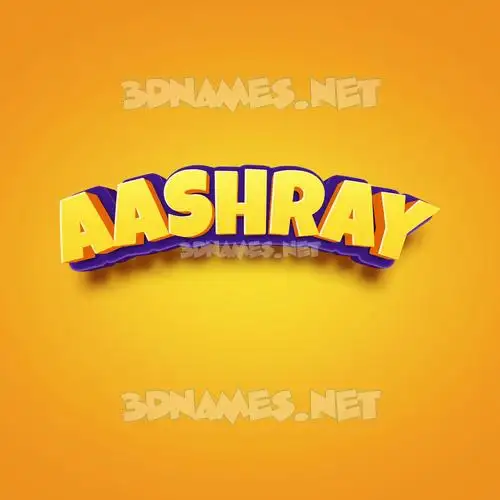 aashray in Orange Toon style - 3D name wallpaper