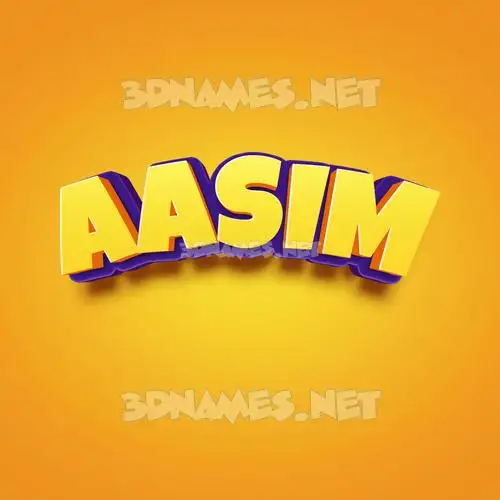 aasim in Orange Toon style - 3D name wallpaper