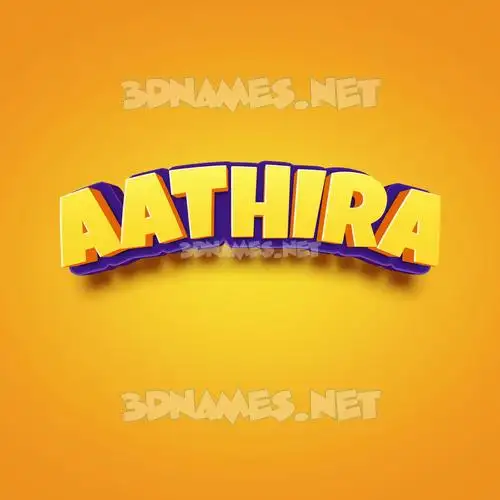 aathira in Orange Toon style - 3D name wallpaper