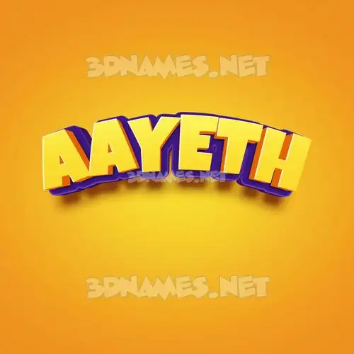 aayeth in Orange Toon style - 3D name wallpaper