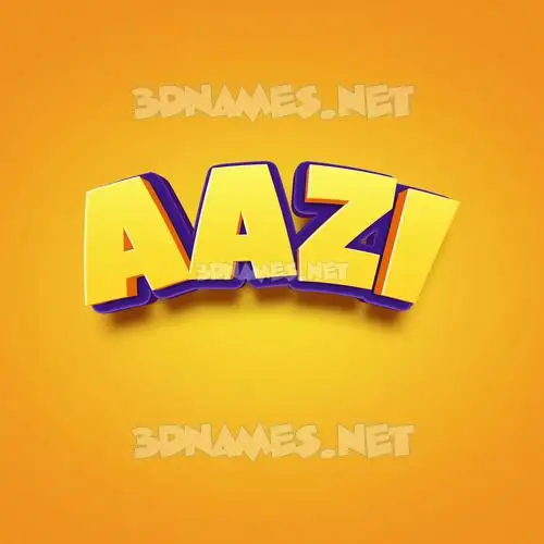 aazi in Orange Toon style - 3D name wallpaper