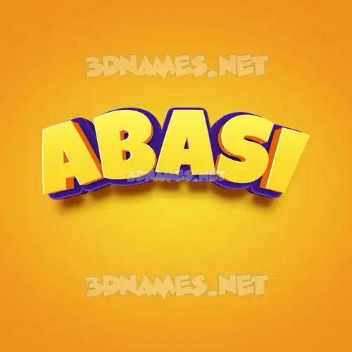 abasi in Orange Toon style - 3D name wallpaper