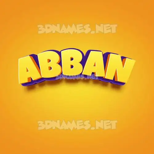abban in Orange Toon style - 3D name wallpaper